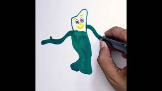 How to draw Gumby |step by step|#shorts #drawing #cartoon