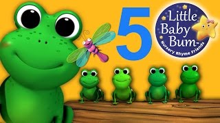 Five Little Speckled Frogs | Nursery Rhymes for Babies by LittleBabyBum - ABCs and 123s