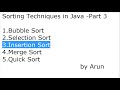 Program #22  Insertion Sort  implementation in Java