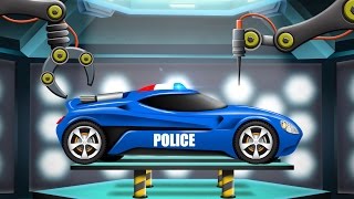 Police Car | Car Garage | Cartoon Car Remodel | Futuristic Vehicles For Kids