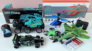 Rc Car Mini Formula F1,Rc Rock Crawler,Rc Helicopter,Rc Plane and Racing Drone Unboxing Test