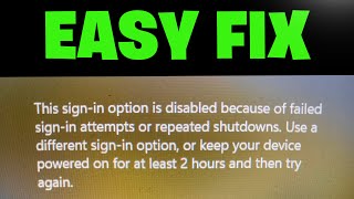 How To Fix This Sign in Option is Disabled Because of Failed Sign in Attempts - NEW 2025✅