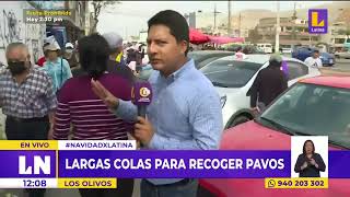 🔴 Se reportan largas colas para recoger pavos en Los olivos