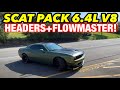 2018 Dodge Challenger Scat Pack 6.4L HEMI V8 DUAL EXHAUST w/ LONG TUBE HEADERS & FLOWMASTER SUPER 10