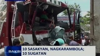 Saksi: 10 Sasakyan, nagkarambola; 10 sugatan