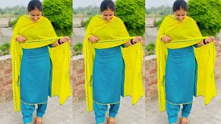 30+ Plain Punjabi Suits with contrast dupatta ideas| Latest Punjabi Suits 2021