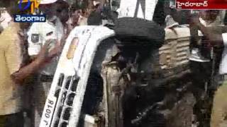 Speed Car Rollover at Near Jubilee Hills Check-post of Hyderabad