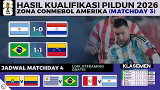 Hasil Kualifikasi Piala Dunia 2026 Conmebol MD 3 | Brasil vs Venezuela , Argentina vs Paraguay 1-0