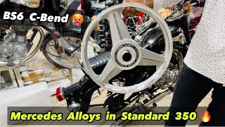 Mercedes Alloy Wheels For Bullet🔥| Royal Enfield Standard 350 Alloy Wheels Modified |