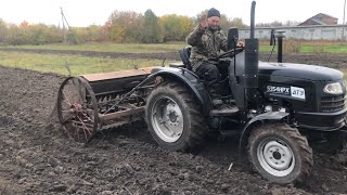 Новий тракторець  ДТЗ 5354HPX на 35 кінських сил з польською анкерною сівалкою 2,5. Сіємо пшеницю