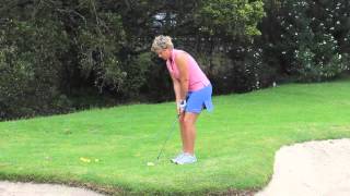 #11 The Lady Golf Teacher WebTV: Hip Turn for Pitching Over Bunker