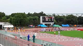 第７４回東京都中学校支部対抗陸上競技選手権大会　中学２年女子１００ｍH決勝　レイチェル