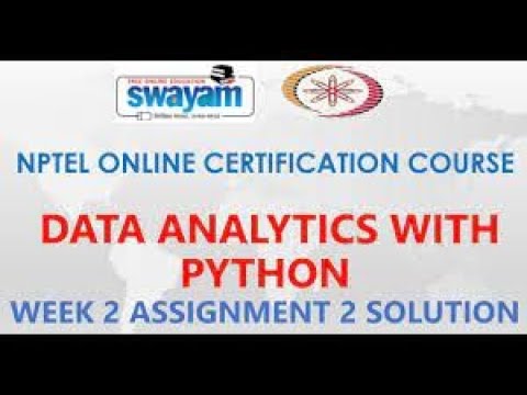 Nptel Data Analytics With Python Quiz Week2 Assignment 2