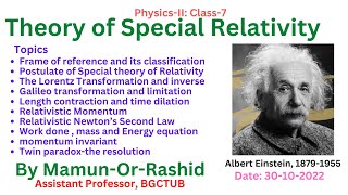 Theory of Special Relativity full lecture