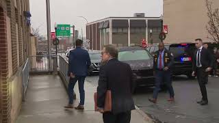 NYPD officers arrive to the Altoona Police Department where Luigi Mangione is being held