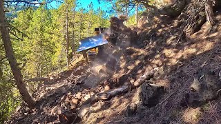 Professional Caterpillar D7g Bulldozer Proceeding Without Breaking in the Rocky Area #bulldozer