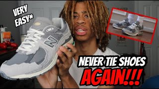 HOW TO LACE NEW BALANCE 2002R's | NEVER TIE YOUR SHOES AGAIN | SUPER SIMPLE!!