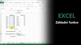 Excel - Základní funkce