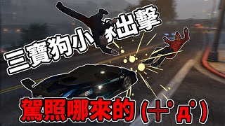 【GTA 5】哈士奇的遊戲日常(16)--哈奇的交通安全守則，三寶狗小隊上路