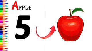 60 सेकंड में सेब बनाना सीखे सबसे आसान तरीका | Apple Drawing Easy Way - Step By Step