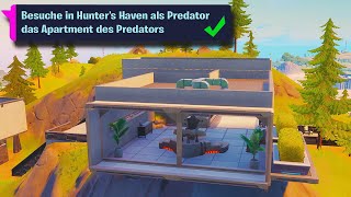 Besuche in Hunters Haven als Predator das Apartment des Predators (Fortnite Dschungeljäger Aufträge)