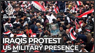 Thousands rally in Baghdad against US military presence