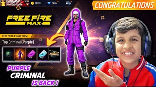 Purple Criminal Is Back!😱 OP Gameplay | Free Fire Max