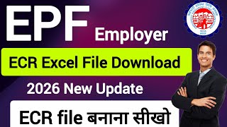PF ECR Excel file download 2026 | how to create PF ECR file | ECR file kaise banaye | pf ECR ch...