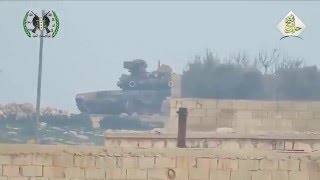 Сирия. Попадание противотанковой ракеты в Т-90