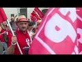 manifestación en roma a favor de los trabajadores