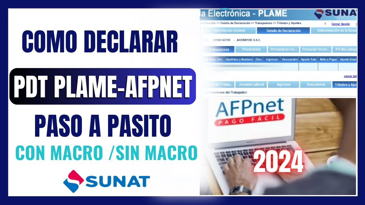 🟠 Como Declarar El PDT PLAME Y AFP NET 2024 | Tutorial Paso A Paso ...