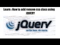 How to add or remove css class from html element using jquery - JQUERY TRAINING CLASSES