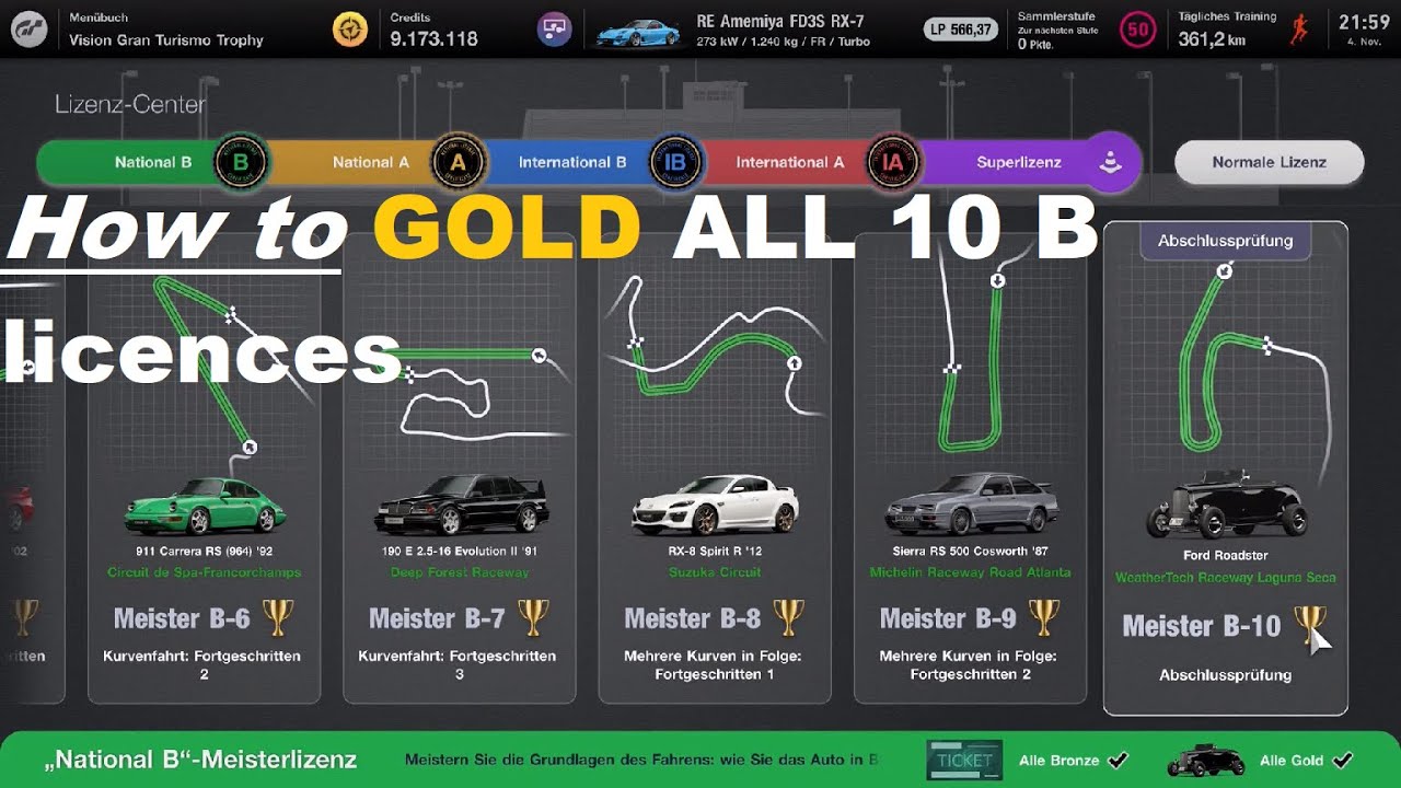 HOW TO GOLD GT7 MASTER B Licences - YouTube