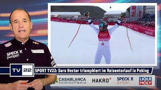SPORT TV22: Gold für Sara Hector bei Olympischem Riesentorlauf in Peking vor Brignone & Gut-Behrami