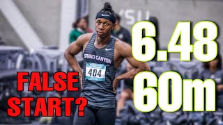 False Started In 60m \u0026 Dropped A 6.48 WORLD LEAD // Meet Recap