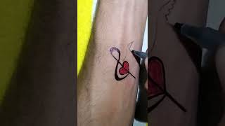 heart tattoo 💜#short #viral #tattoo #all romantic design