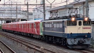 【2149F  近畿車輛出場新造甲種輸送】国鉄EF65形2070号機＋東京メトロ2000系2149編成が大船駅通過するシーン（8862レ・甲41）2023.8.12〜ジョイント音最高！〜