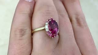 2.10ct Oval-Cut Pink Tourmaline Zarya Ring - Hand Video -