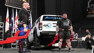 EDDIE HALL - Car Deadlift for 15 reps with a broken belt !! Britain’s Strongest Man 2018