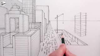 Draw a City in One-Point Perspective: Fast Line Drawing