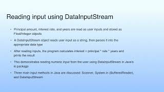Reading input using DataInputStream | Lecture 09: Java Programming Insights