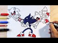 CÓMO DIBUJAR a DARK SONIC VS SONIC.EXE Y TAILS.EXE