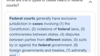 What are the 8 types of cases heard in federal courts?