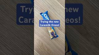 I tried the new Caramilk Oreos! #veganfoodreview #oreo #caramilk #shorts #cookies #review #fyp