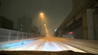 〔2014.2.8 大雪〕　首都高速　箱崎ＪＣＴ　⇒　辰巳ＪＣＴ　9号深川線