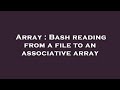 Array : Bash reading from a file to an associative array