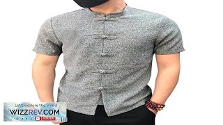 INCERUN Mens Shirt Chinese Style Frog Button Up Short Sleeve T Shirt Review