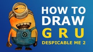 How to draw Bob minion from Minions easy step by step video lesson for beginners