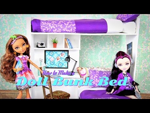 How to Make a Doll Bunk Bed | plus Desk - Doll Crafts How to Make a Doll Bunk Bed | plus Desk - Doll Crafts
