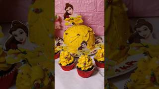 Disney Princess Cupcakes | Belle 👸🌹 | How to decorate 💫 #shorts #cupcake #trending #viral